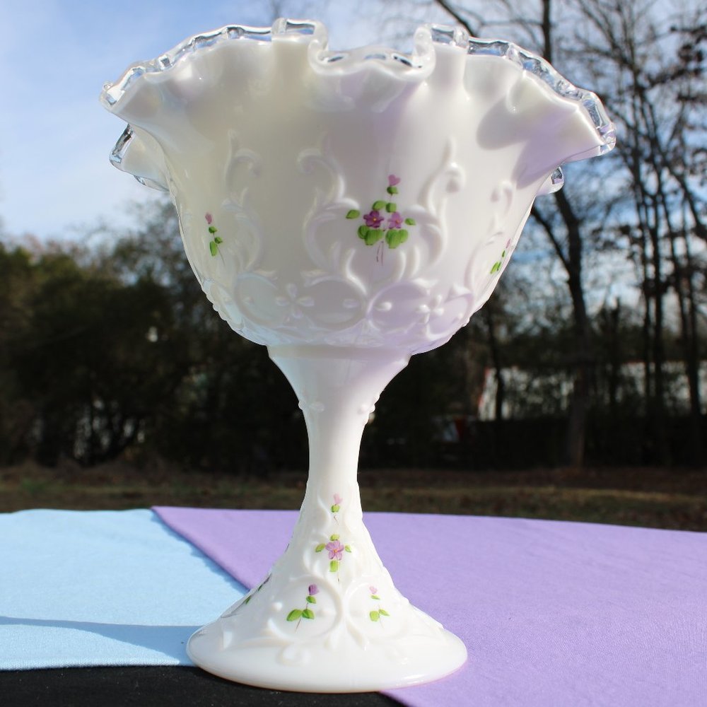 Fenton Violets and Snow Compote